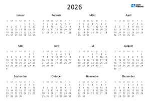 current yearly calendar