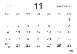 plantilla de calendario mensual en formato horizontal, con solo fechas para centrarse en la planificación con un diseño sencillo