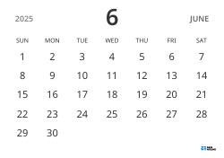 landscape monthly calendar template, showing only dates to help you focus on schedule planning with a simple design
