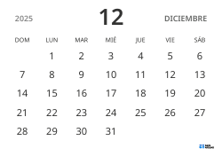 plantilla de calendario mensual en formato horizontal, con solo fechas para centrarse en la planificación con un diseño sencillo