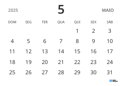 modelo de calendário mensal em paisagem, exibindo apenas as datas para focar no planejamento com design simples
