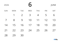 landscape monthly calendar template, showing only dates to help you focus on schedule planning with a simple design