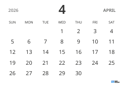 landscape monthly calendar template, showing only dates to help you focus on schedule planning with a simple design