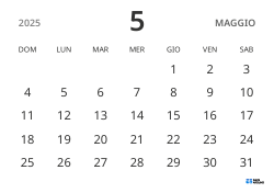 modello di calendario mensile in orizzontale, con solo le date per concentrarsi sulla pianificazione con un design semplice