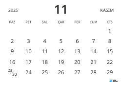 yatay aylık takvim şablonu, yalnızca tarihleri göstererek sade tasarımla planlamaya odaklanmayı sağlar