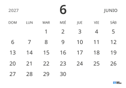 plantilla de calendario mensual en formato horizontal, con solo fechas para centrarse en la planificación con un diseño sencillo