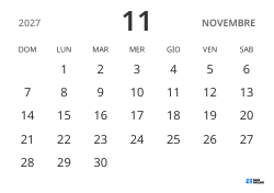 modello di calendario mensile in orizzontale, con solo le date per concentrarsi sulla pianificazione con un design semplice