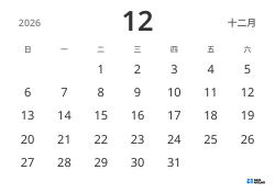 横向 月度日历模板，仅显示日期，采用简洁设计，便于专注于日程管理