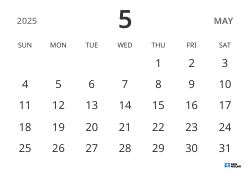 landscape monthly calendar template, showing only dates to help you focus on schedule planning with a simple design