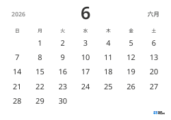 横向きの月間カレンダーテンプレート。日付のみを表示し、予定管理に集中できるシンプルなデザイン