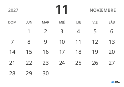 plantilla de calendario mensual en formato horizontal, con solo fechas para centrarse en la planificación con un diseño sencillo