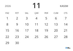 yatay aylık takvim şablonu, yalnızca tarihleri göstererek sade tasarımla planlamaya odaklanmayı sağlar
