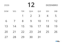 modelo de calendário mensal em paisagem, exibindo apenas as datas para focar no planejamento com design simples