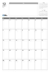 상단에는 무선 메모 공간과 전월·익월 미니 달력, 하단에는 7열×5행 구성의 월간 달력이 포함된 월간 달력 템플릿(세로)