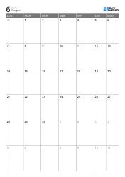 Modello di calendario mensile verticale su 6 settimane con inizio lunedì, giorni feriali ampliati e weekend integrato, calendario stampabile per la pianificazione