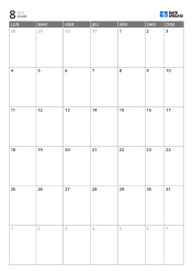 Modèle de calendrier mensuel vertical sur 6 semaines avec début le lundi, semaine élargie et week-end intégré, calendrier de planification imprimable