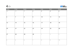 Spacious Monday Start Calendar