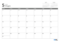 In alto a destra i mini calendari del mese precedente e successivo; in basso un calendario mensile 7 × 5 – modello (Orizzontale).