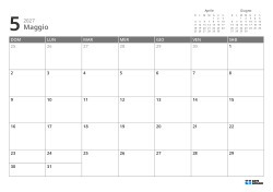 In alto a destra i mini calendari del mese precedente e successivo; in basso un calendario mensile 7 × 5 – modello (Orizzontale).