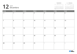 In alto a destra i mini calendari del mese precedente e successivo; in basso un calendario mensile 7 × 5 – modello (Orizzontale).