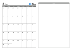 5-week monthly calendar template with a split layout for organizing schedules and notes at a glance (horizontal)