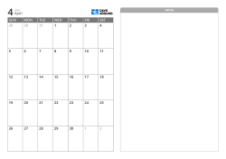 5-week monthly calendar template with a split layout for organizing schedules and notes at a glance (horizontal)