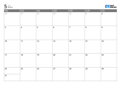 7 sütun × 5 satırlık aylık takvim – aylık takvim şablonu (Yatay).