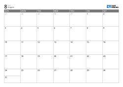 A monthly calendar in a 7-column × 5-row layout – monthly calendar template (Horizontal).