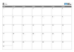 Calendrier mensuel au format 7 colonnes × 5 lignes – modèle (Horizontal).