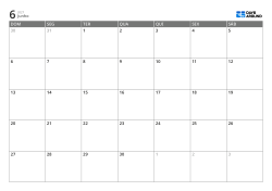 Calendário mensal em grade 7 colunas × 5 linhas – modelo (Horizontal).