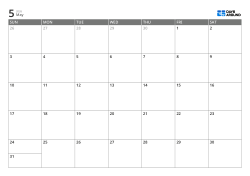 A monthly calendar in a 7-column × 5-row layout – monthly calendar template (Horizontal).