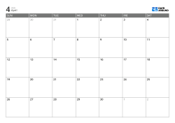 A monthly calendar in a 7-column × 5-row layout – monthly calendar template (Horizontal).