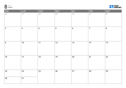Calendrier mensuel au format 7 colonnes × 5 lignes – modèle (Horizontal).