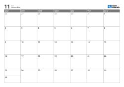 Calendrier mensuel au format 7 colonnes × 5 lignes – modèle (Horizontal).