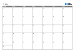 Calendario mensual en formato 7 columnas × 5 filas – plantilla (Horizontal).