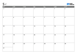 7 कॉलम × 5 पंक्तियों वाला मासिक कैलेंडर — टेम्पलेट (हॉरिज़ॉन्टल)।
