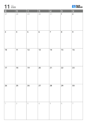 월요일 시작 세로형 월간 달력 템플릿 – 6주 고정 레이아웃 인쇄용 캘린더