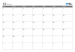 Modèle de calendrier mensuel horizontal commençant le lundi – calendrier imprimable avec mise en page fixe sur 6 semaines