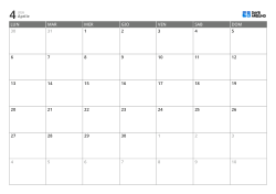 Modello di calendario mensile orizzontale con inizio di lunedì – calendario stampabile con layout fisso di 6 settimane