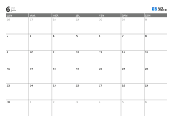 Modèle de calendrier mensuel horizontal commençant le lundi – calendrier imprimable avec mise en page fixe sur 6 semaines