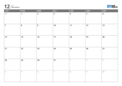 Modèle de calendrier mensuel horizontal commençant le lundi – calendrier imprimable avec mise en page fixe sur 6 semaines