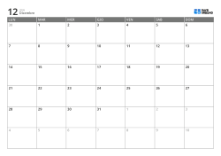 Modello di calendario mensile orizzontale con inizio di lunedì – calendario stampabile con layout fisso di 6 settimane