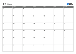 Modello di calendario mensile orizzontale con inizio di lunedì – calendario stampabile con layout fisso di 6 settimane