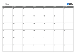 Modello di calendario mensile orizzontale con inizio di lunedì – calendario stampabile con layout fisso di 6 settimane
