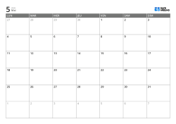 Modèle de calendrier mensuel horizontal commençant le lundi – calendrier imprimable avec mise en page fixe sur 6 semaines