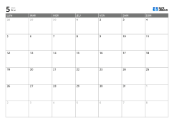 Modèle de calendrier mensuel horizontal commençant le lundi – calendrier imprimable avec mise en page fixe sur 6 semaines