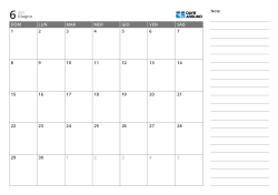 Modello di calendario mensile orizzontale con una griglia mensile 7×5 a sinistra e uno spazio note a righe a destra.