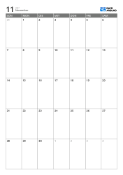 Druckbarer Monatskalender im optimierten Tabellenlayout mit 7 Spalten × 4–6 Zeilen (Hochformat)