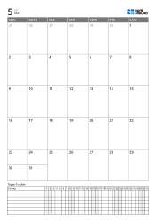 Planer im Hochformat mit kombiniertem Monatskalender und Tages-Tracker, Termine und Gewohnheiten nach Datum abhaken