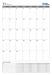 Modello planner verticale con calendario mensile e tracker giornaliero, controlla impegni e abitudini per data